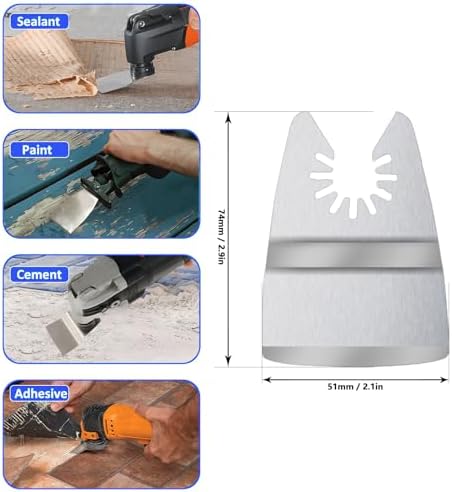 14pcs Oscillating Scraper Blades 2 Inch, Universal Oscillating Tool Multitool - Image 4
