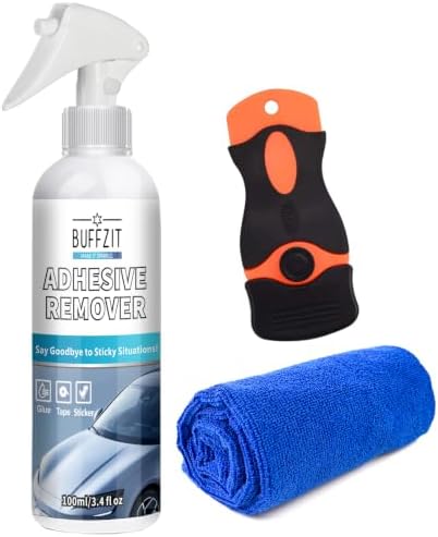 Adhesive Remover for Cars – Glue & Decal Remover Spray, Dissolves Sticky by BUFFZIT