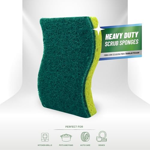 DEXTELLO Scrub Pack – 10 Kitchen Sponges Set – Long-Lasting, Dual-Sided - Image 3