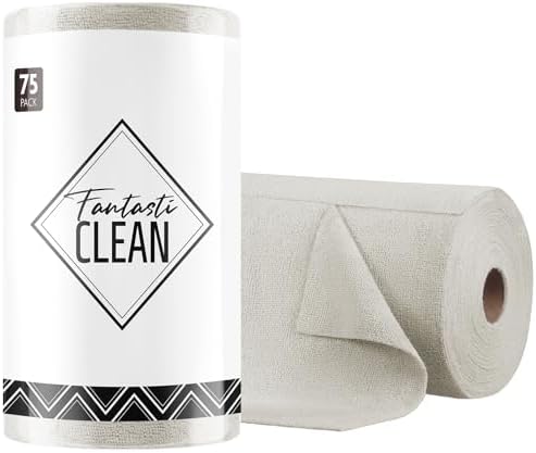 Fantasticlean Microfiber Cleaning Cloth Roll- 75 Sheets by Fantasticlean