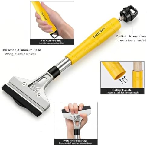 Razor Blade Scraper 4-Inch Floor Scraper Built-in Screwdriver - Image 3