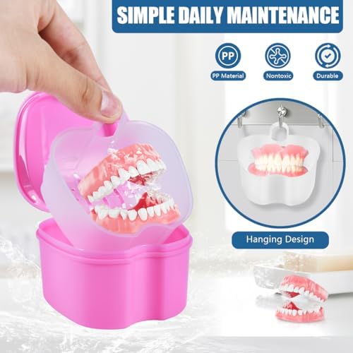 KISEER 2 Pack Denture Bath Case Cup Box Holder Storage Container - Image 4