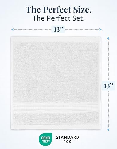 LANE LINEN 6 PC Wash Cloths Bathroom Set -100% Cotton Highly Absorbent - Image 3