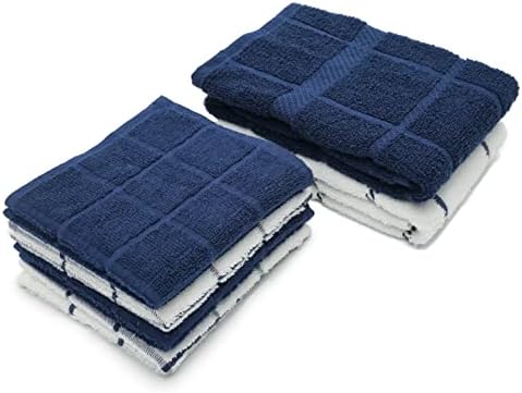 100% Cotton Terry Dish Cloth & Dish Towel, 6 Pack, Super Soft and Absorbent by Ecotribe