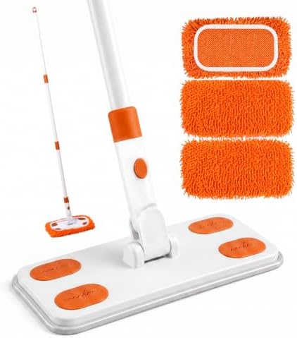 Sweeper Mop System with 3 Reusable Microfiber Mop Pads by ZHAYAO