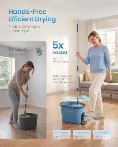 SONGMICS Spin Mop and Bucket Set - Image 3