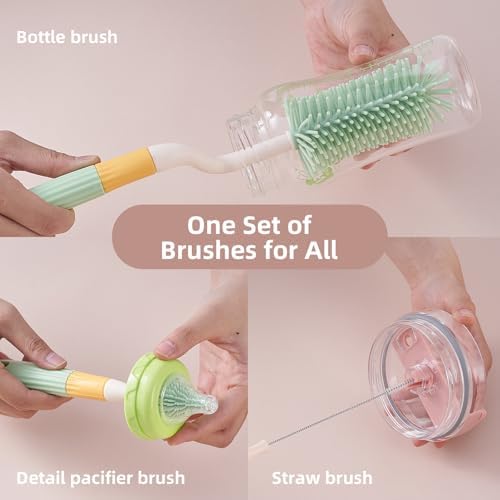 3 in 1 Baby Silicone Bottle Brush Set, Bottle Brush - Image 2