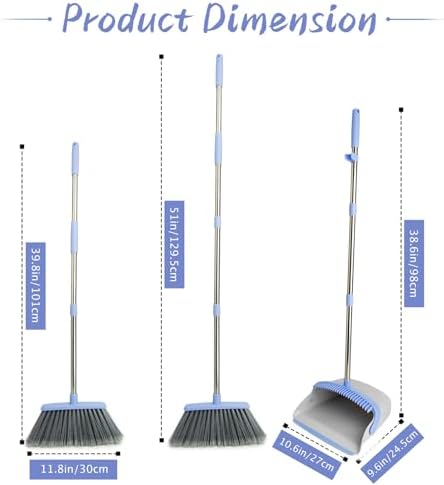 Broom and Dustpan Combo Set, Long Handle and Standing Dust Pan - Image 2