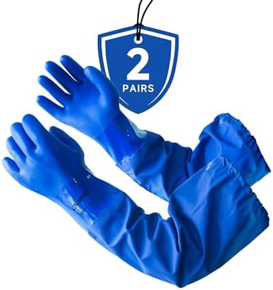 LANON 2 Pairs 26" Elbow Length PVC Chemical Resistant Gloves by LANONProtection