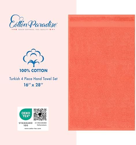 Cotton Paradise Hand Towels for Bathroom, 100% Cotton Turkish 4 Piece Hand - Image 4