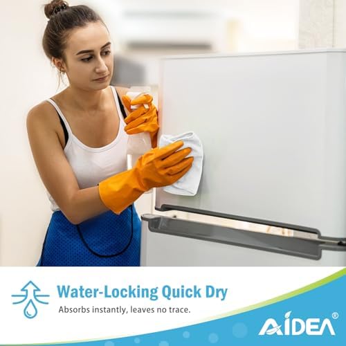 AIDEA White Microfiber Cleaning Cloth-12PK, Cleaning Rags 12"x 12" Reusable - Image 6