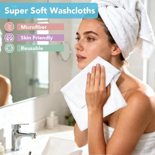 Orighty Wash Cloths, Face Towels 12x12 Inch 10 Pack - Image 2
