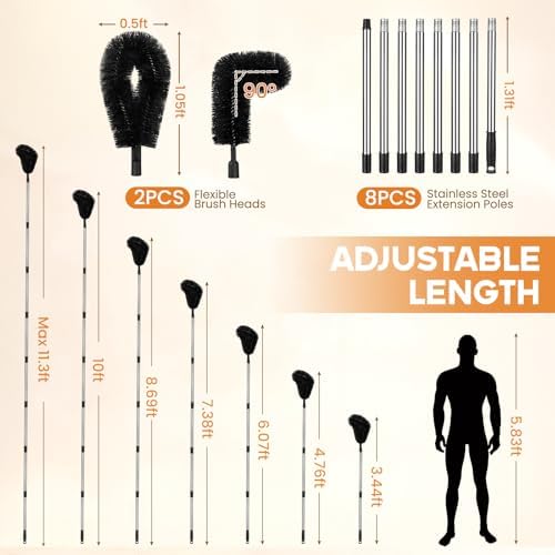 10.5FT Gutter Cleaning Tools from Ground Cobweb Duster - Image 5