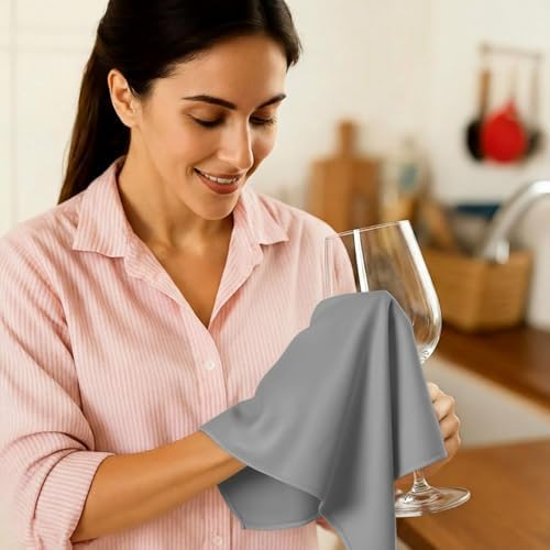 3 Pcs Wine Glass Cleaner Set Microfiber Polishing Cloths - Image 3