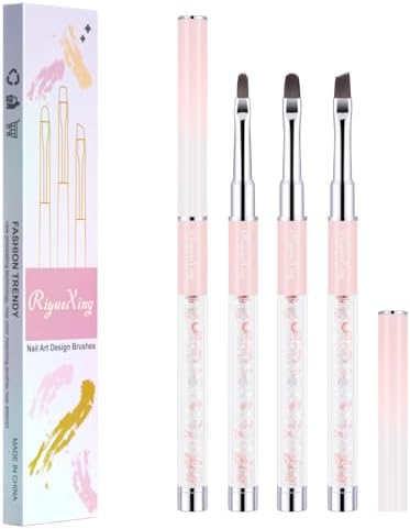 3PCS Nail Art Clean Up Brushes -Round/Angled Nail Brushes by RIYUEXINGnailbrush