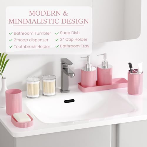 Light Pink Bathroom Accessories Set - Image 5
