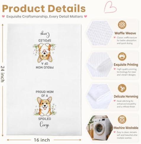 Cute Corgi Kitchen Towels Dog Mom Hostess Gifts - Image 2