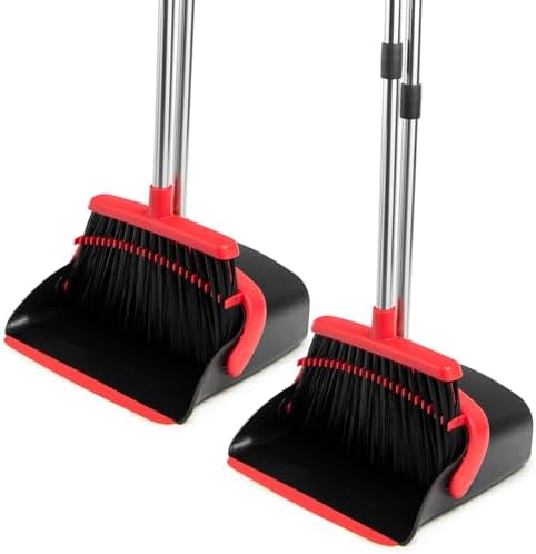 2-Pack Broom and Dustpan Combo Set by XXFLOWER