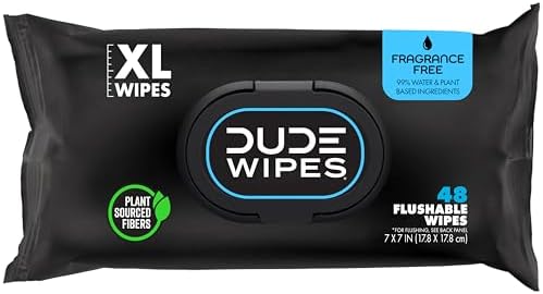 DUDE Wipes Unscented Adult Flushable Wet Wipes, Sensitive Skin by DUDEWipes