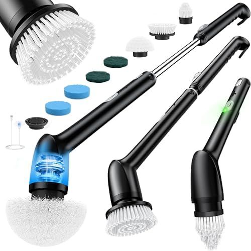 Electric Cleaning Brush, IPX7 Waterproof & 42inch Long Handle by LyriFine