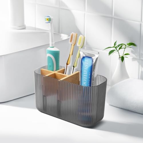 GFWARE Clear Acrylic Toothbrush Holder, 5 Slots Bathroom Storage Organizer - Image 7