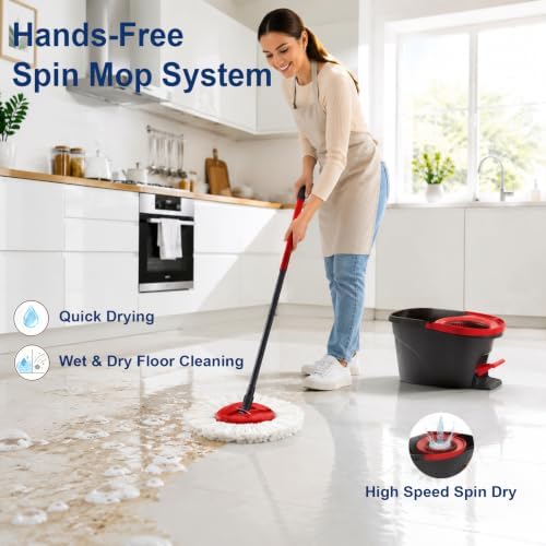 6Pcs Mop Heads Replacement, Includes 4 Mop Heads, 2Brush Head - Image 6