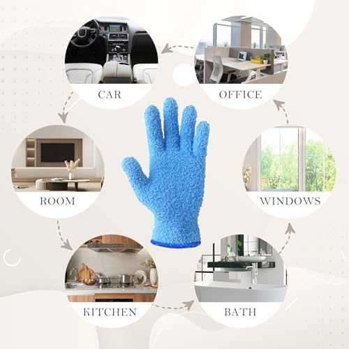 Evridwear 2 Pairs Microfiber Dusting Gloves - Image 4