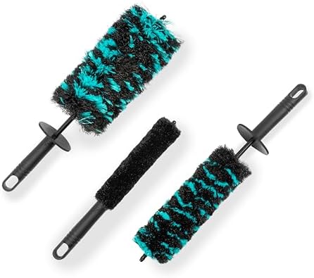 Wheel Brush Set – 3 Sizes Multi-Fiber Blend, Non-Scratch Design by Rocktex
