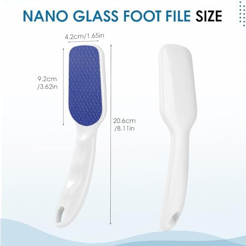 Nano-Glass Foot File White, Ergonomic Handle Foot Care Tool - Image 6