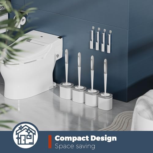 Holaloha Toilet Brush and Holder Set, Space Saving, 4 Pack - Image 7
