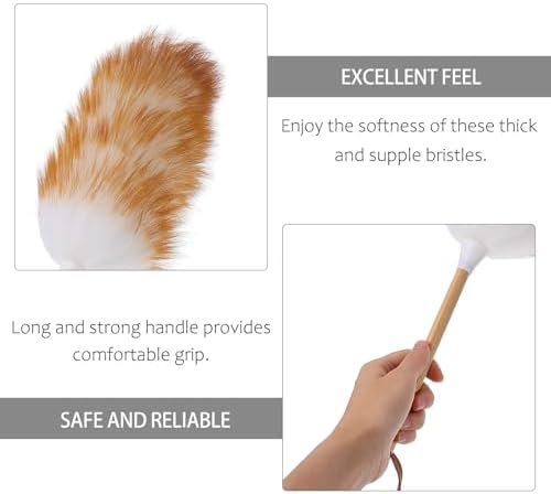Generic Wool Duster with Wood Handle, Portable Dust Sweeper - Image 6