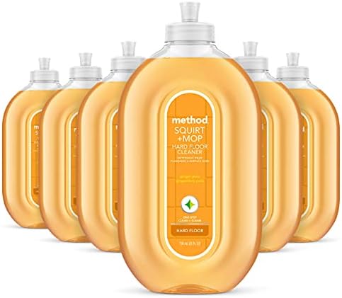 method Hardwood Floor Cleaner Squirt + Mop, Ginger Yuzu, 25 fl oz, 6 Pack by method