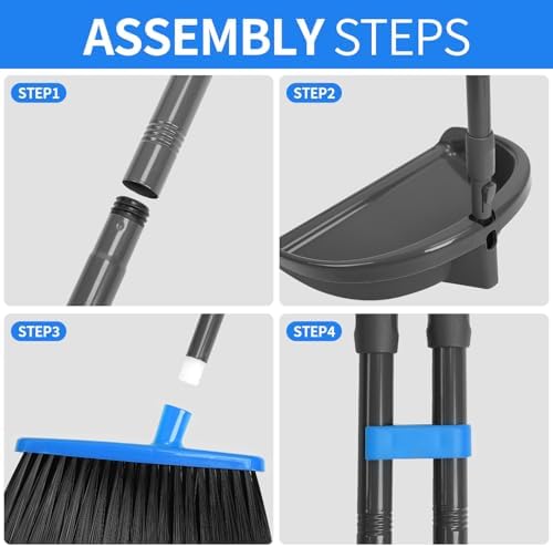 REEWII Broom and Dustpan Set ，Long Handle Broom - Image 5