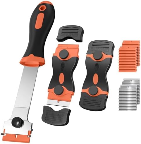 Ywmoml 3 Pack Razor Blade Scraper Set, Includes 30 Plastic & 30 Metal Blades by Ywmoml