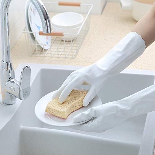 HSL Latex-Free Cleaning Gloves, Cotton Flocked Liner, 3 Pairs - Image 4
