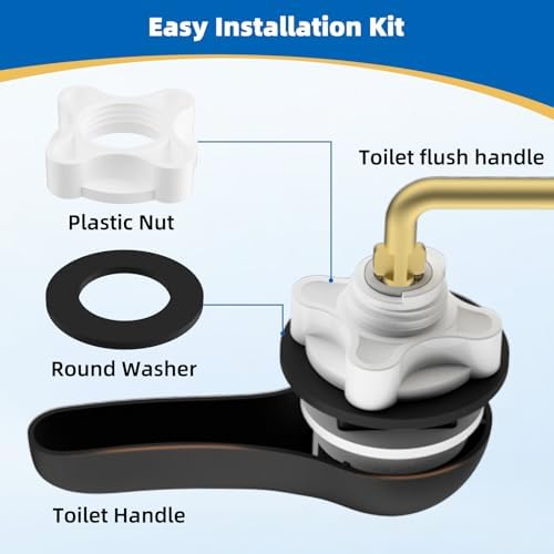 Hibbent Metal Side Mount Toilet Handle Replacement Kit, Oil Rubbed Bronze - Image 6