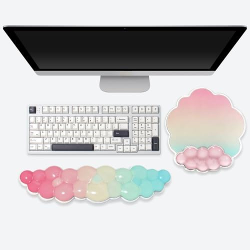 Pastel Cloud Wrist Rest and Gel Mouse Pad Support by Sumgsn