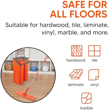 Macromax Flat Mop and Bucket Set, Microfiber Wet and Dry Mop - Image 6