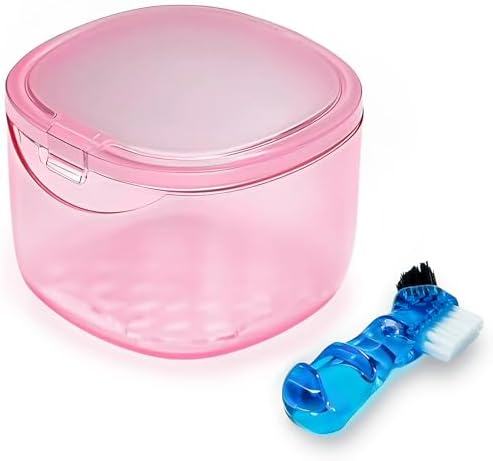Travel Denture Case Denture Soaking Container by EZEELAI