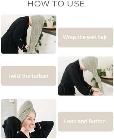 ROLSHOL 4 Pack Extra Large Microfiber Hair Towel Wraps - Image 6