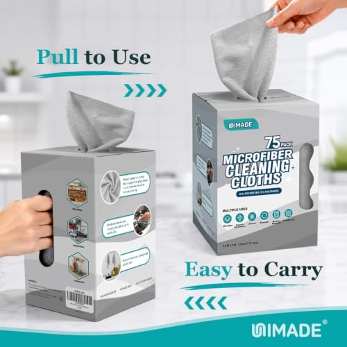 UNIMADE Microfiber Cleaning Cloth, 75 Sheets Microfiber Towels - Image 6