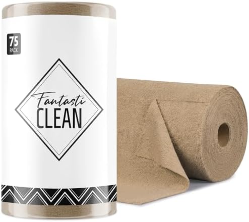 Fantasticlean Microfiber Cleaning Cloth Roll- 75 Sheets by Fantasticlean