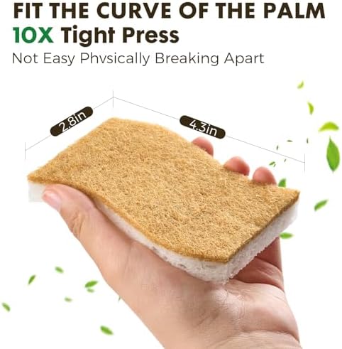 COBETE 12 Pack Natural Biodegradable Kitchen Non Scratch Sponges, Compostable - Image 7