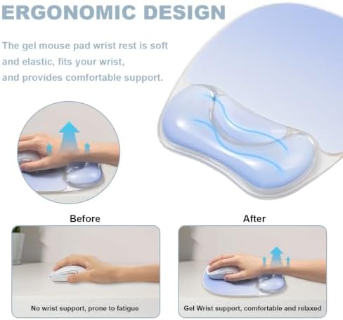 Gradient Blue Keyboard Wrist Rest and Gel Mouse Pad Wrist Support Set - Image 3