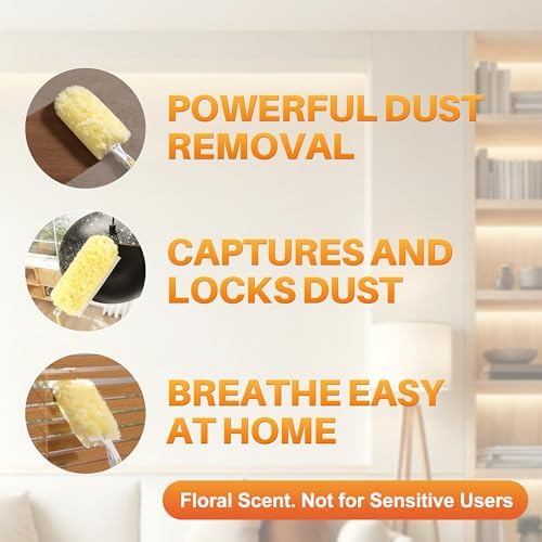 JOYMOOP Scented Telescopic Duster kit, 3FT Extendable Handle + 48 Yellow Refills - Image 2