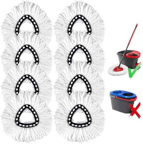 8-Pack Mop Replacement Heads for Ocedar Mop Replace Head EasyWrin Spin Mop by YUAKOU