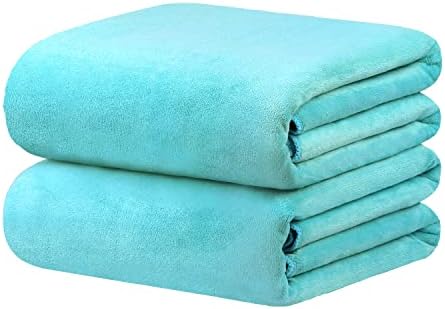 JML Microfiber Bath Sheet Towels, 2 Pack, Aquamarine - Image 2