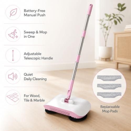 ROTORS Smart Robot Vacuum Mop & Broom, 3-in-1 Manual Push Sweeper - Image 3