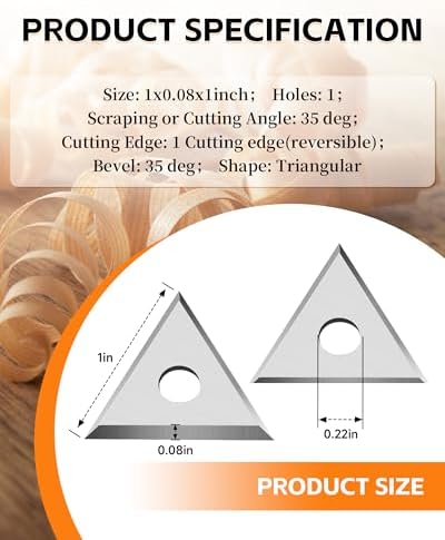 Paint Scraper Blade 1" Triple-Edge Triangle Carbide - Image 2