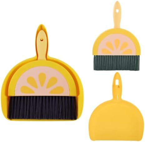 1 Set Small Broom Brush & Dustpan Set Table Cleaning Lemon - Image 7
